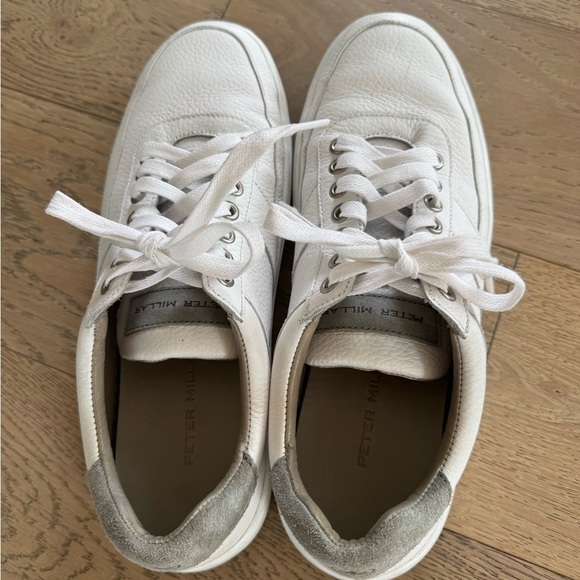 Peter Millar Men's Vantage Pebble Grain Leather Low-Top Sneakers Size 9 - Picture 3 of 5